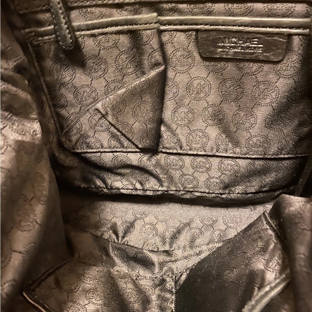 Michael Kors Channing Large Black Pebbled Leather Satchel Shoulder Tote Bag EUC - Picture 10 of 14